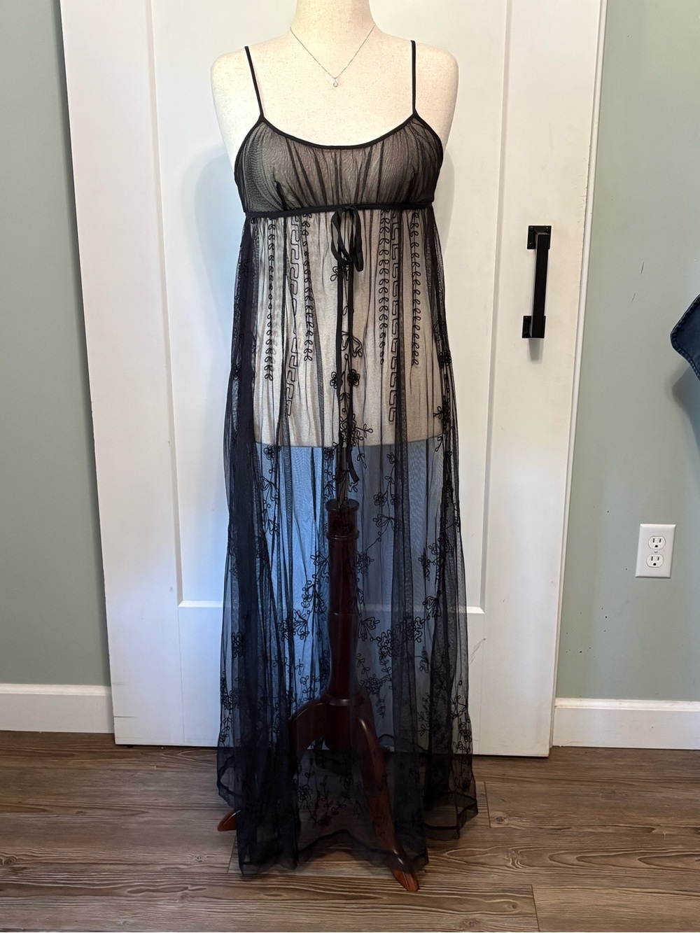 VTG 2002 Victoria's Secret Embroidered Mesh Maxi Dress